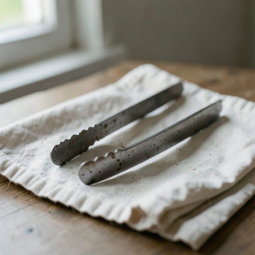 The metal tongs